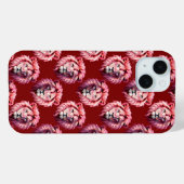 Pink Lion Head Animal Pattern Design Red  Case-Mate iPhone Hülle (Rückseite (Horizontal))