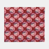 Pink Lion Head Animal Pattern Design Red  Fleecedecke (Vorderseite (Horizontal))
