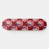 Pink Lion Head Animal Pattern Design Red Skateboard (Horizontal)