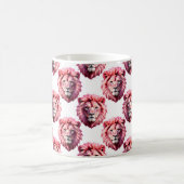 Pink Lion Head Animal Pattern Design White  Kaffeetasse (Mittel)