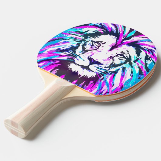 Pink Lion Head - Lion Ping Pong Paddle Tischtennis Schläger (Vorderseite)