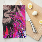 Pink Lion Head - Löwenküche Handtuch (Viertel Falte)