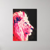 Pink Lion Majestät auf schwarzer Leinwand (Vorderseite)