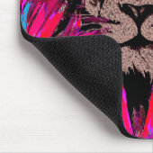 Pink Lion Mouse Pad - Lion Face Portrait Zeichnend Mousepad (Ecke)