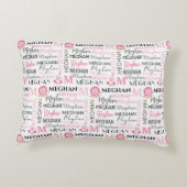 Pink Lion und Zebra mit Name und Monogramm Muster Dekokissen (Rückseite)