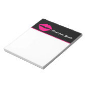 Pink Lip Print Custom Note Pad Notizblock (Rotiert)