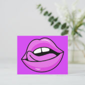 Pink Lippen Postkarte (Stehend Vorderseite)
