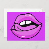 Pink Lippen Postkarte (Vorne/Hinten)