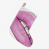 Pink-Lippenfarbenglanz mit Zähnen Kleiner Weihnachtsstrumpf (Vorderansicht (hängend))