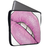 Pink-Lippenfarbenglanz mit Zähnen Laptopschutzhülle (Vorne Rechts)