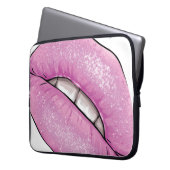 Pink-Lippenfarbenglanz mit Zähnen Laptopschutzhülle (Vorderseite Links)