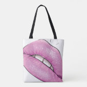 Pink-Lippenfarbenglanz mit Zähnen Tasche (Rückseite)