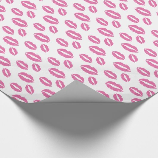 Pink-Lippenkuss-Muster Geschenkpapier (Ecke)