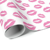 Pink-Lippenkuss-Muster Geschenkpapier (Rolleneckpunkt)