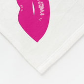 Pink-Lippenmuster-schicker Lippenstift-Druck Fleecedecke (Ecke)