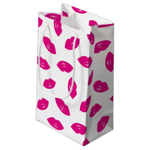 Pink-Lippenmuster-schicker Lippenstift-Druck Kleine Geschenktüte