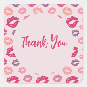 Pink Lips Glam Party Dankeschön Favor Sticker