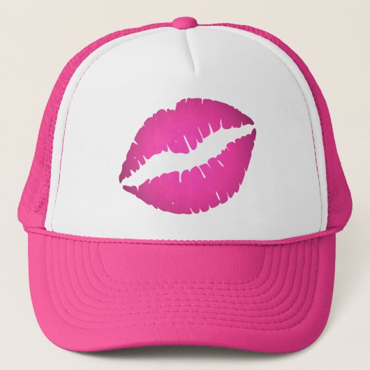 Pink Lips Hut Truckerkappe (Vorderseite)
