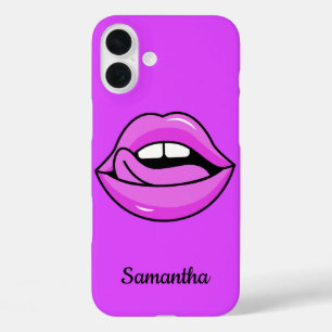 Pink Lips individuelle Name Gehäuse iPhone 16 Plus Hülle