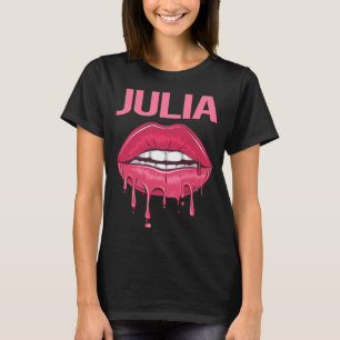 Pink Lips - Julia Name T-Shirt