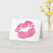 Pink LIps Karte (Gelbe Blume)