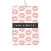 Pink Lips, Kiss, Lipstick, Ihr Name, Personalisier Autolufterfrischer (Vorderseite)