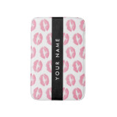 Pink Lips, Kiss, Lipstick, Ihr Name, Personalisier Badematte (Vorderseite Vertikal)
