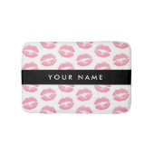 Pink Lips, Kiss, Lipstick, Ihr Name, Personalisier Badematte (Vorderseite)