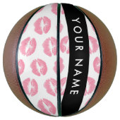 Pink Lips, Kiss, Lipstick, Ihr Name, Personalisier Basketball (Vertikal)