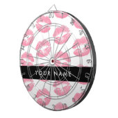 Pink Lips, Kiss, Lipstick, Ihr Name, Personalisier Dartscheibe (Vorderseite rechts)