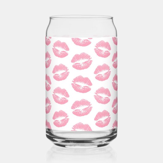 Pink Lips, Kiss, Lipstick, Ihr Name, Personalisier Dosenglas (Rückseite)