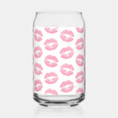 Pink Lips, Kiss, Lipstick, Ihr Name, Personalisier Dosenglas (Rechts)