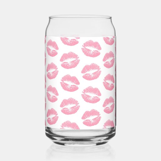 Pink Lips, Kiss, Lipstick, Ihr Name, Personalisier Dosenglas (Rechts)