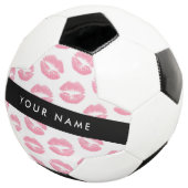 Pink Lips, Kiss, Lipstick, Ihr Name, Personalisier Fußball (Dreiviertel)