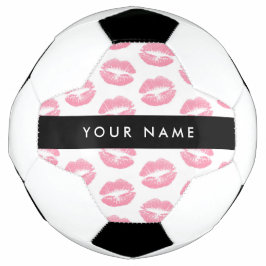 Pink Lips, Kiss, Lipstick, Ihr Name, Personalisier Fußball