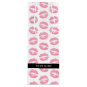 Pink Lips, Kiss, Lipstick, Ihr Name, Personalisier Geschenktüte Für Weinflaschen (Vorderseite)