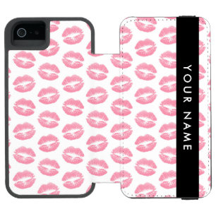 Pink Lips, Kiss, Lipstick, Ihr Name, Personalisier Incipio Watson™ iPhone 5 Geldbörsen Hülle