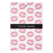 Pink Lips, Kiss, Lipstick, Ihr Name, Personalisier Mini Klemmbrett (Rückseite)