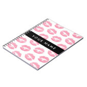 Pink Lips, Kiss, Lipstick, Ihr Name, Personalisier Notizblock (Linke Seite)