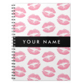 Pink Lips, Kiss, Lipstick, Ihr Name, Personalisier Notizblock (Vorderseite)
