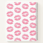 Pink Lips, Kiss, Lipstick, Ihr Name, Personalisier Notizblock (Rückseite)