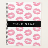 Pink Lips, Kiss, Lipstick, Ihr Name, Personalisier Planer (Vorderseite)