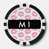 Pink Lips, Kiss, Lipstick, Ihr Name, Personalisier Pokerchips (Vorderseite)
