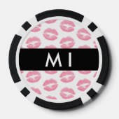 Pink Lips, Kiss, Lipstick, Ihr Name, Personalisier Pokerchips (Rückseite)