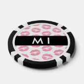 Pink Lips, Kiss, Lipstick, Ihr Name, Personalisier Pokerchips (Einzeln)