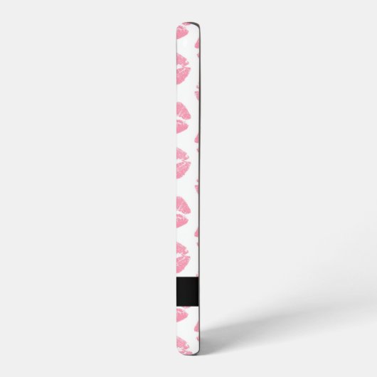 Pink Lips, Kiss, Lipstick, Ihr Name, Personalisier Samsung Galaxy Hülle (Linke Seite)