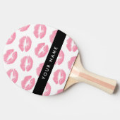 Pink Lips, Kiss, Lipstick, Ihr Name, Personalisier Tischtennis Schläger (Seitenansicht)