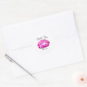 Pink Lips Kiss Makeup Beauty Glam Chic Custom Runder Aufkleber (Umschlag)