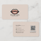 Pink Lips Lip Social Media Connection QR Visitenkarte (Vorne/Hinten)