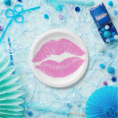 Pink Lips Lipstick Lippenstift Makeup Schönheit Pappteller (Party)